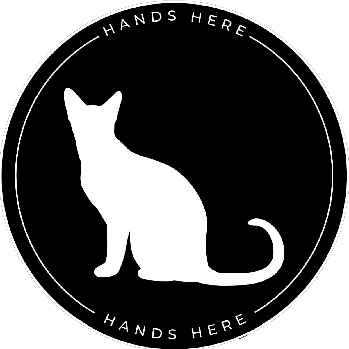 Cat Decal - B - Hands Here