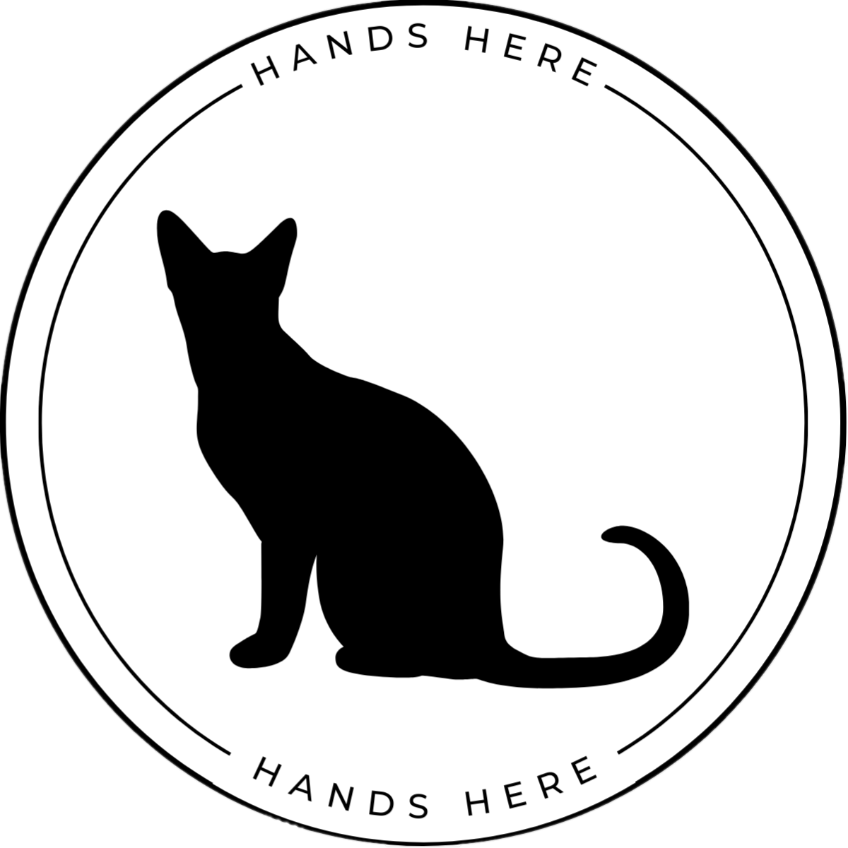 Cat Decal - B - Hands Here