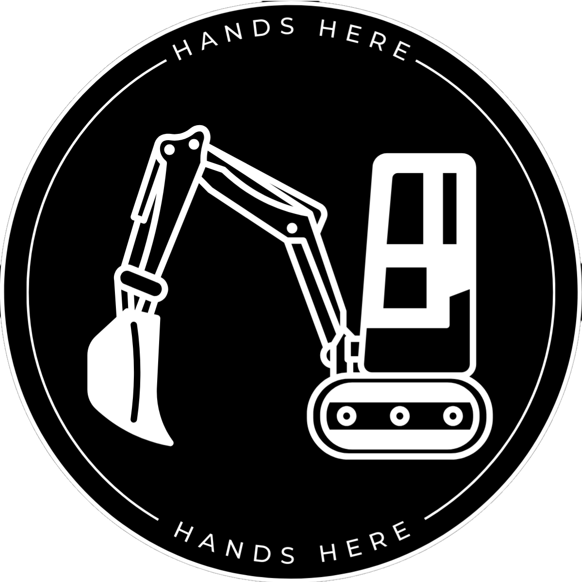 Digger Decal - A - Hands Here