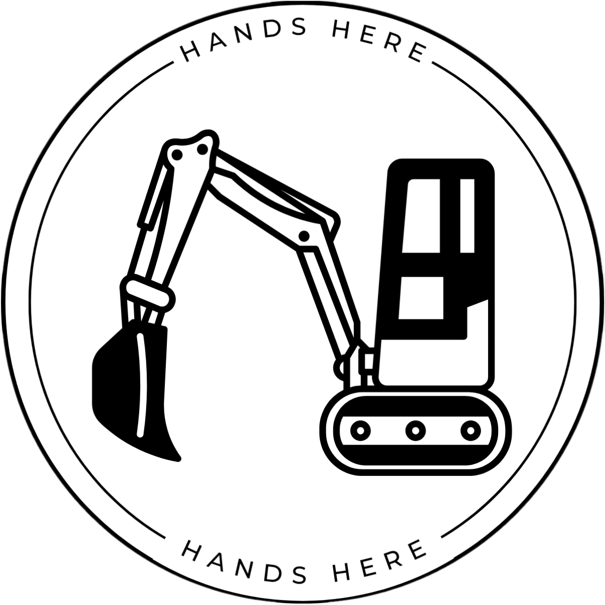 Digger Decal - A - Hands Here