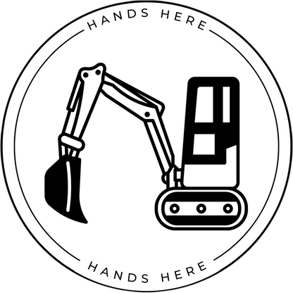 Digger Decal - A - Hands Here