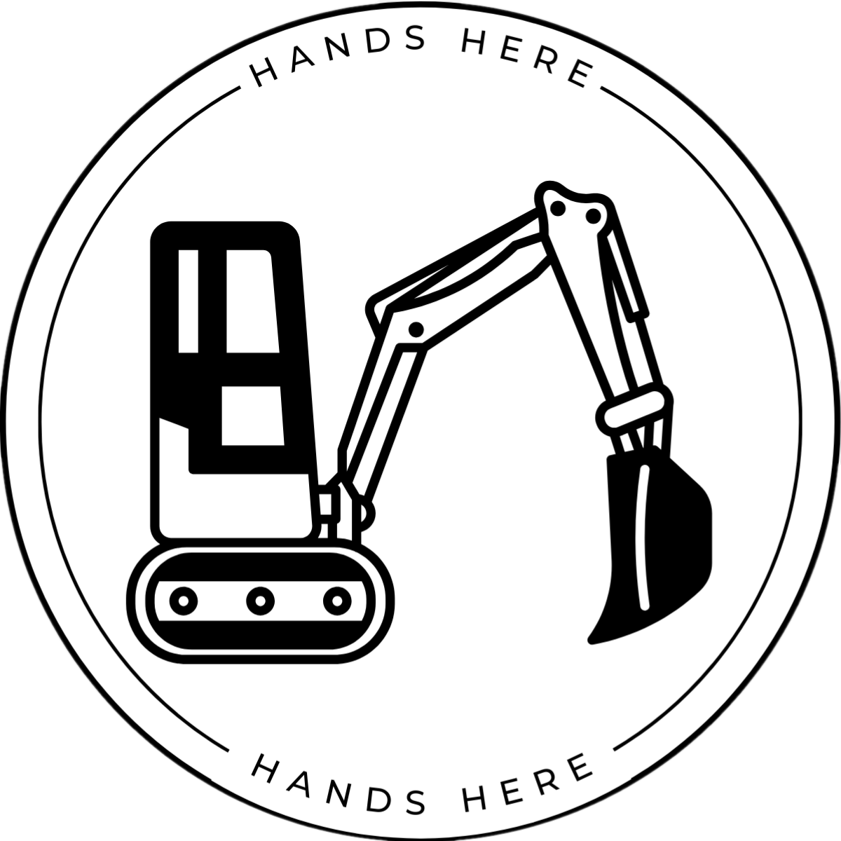 Digger Decal - B - Hands Here