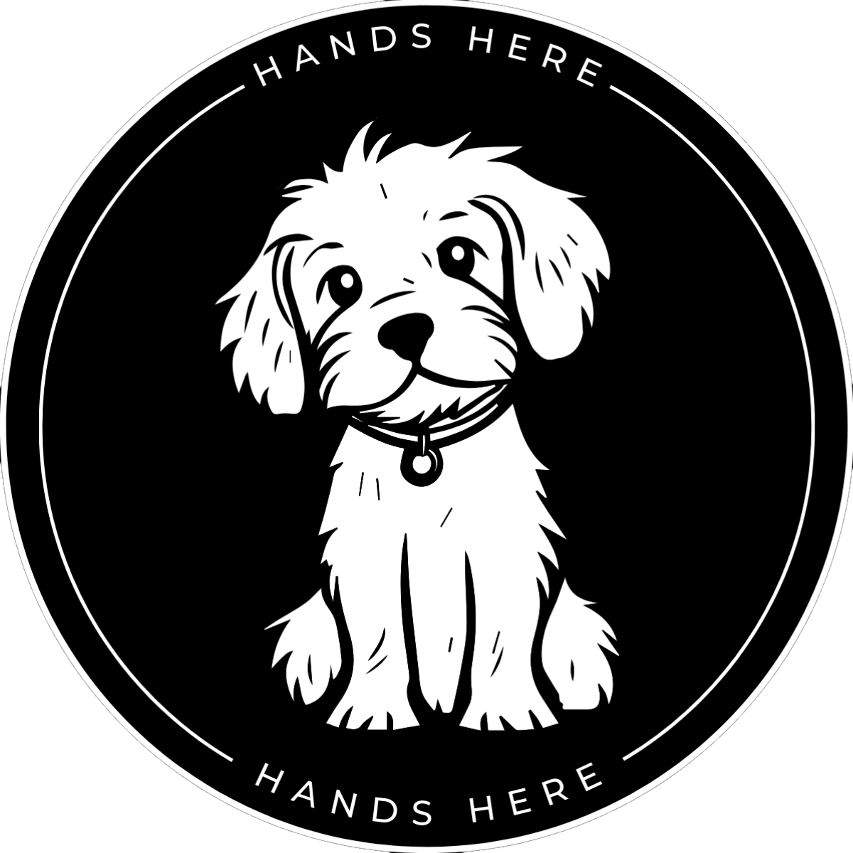 Dog Decal - A - Hands Here