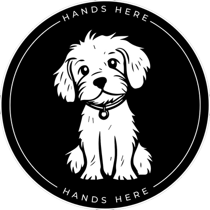 Dog Decal - A - Hands Here