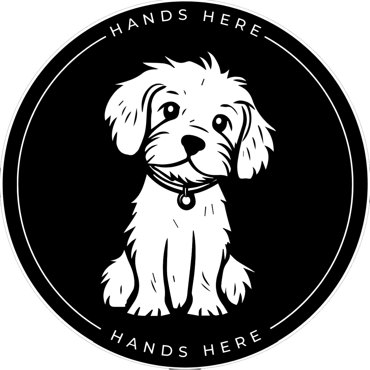 Dog Decal - B - Hands Here