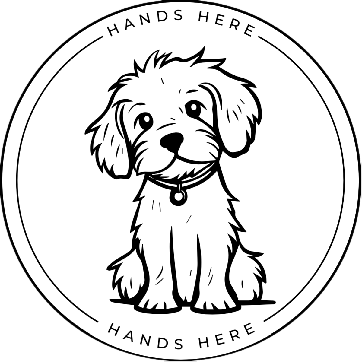 Dog Decal - A - Hands Here