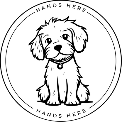 Dog Decal - A - Hands Here