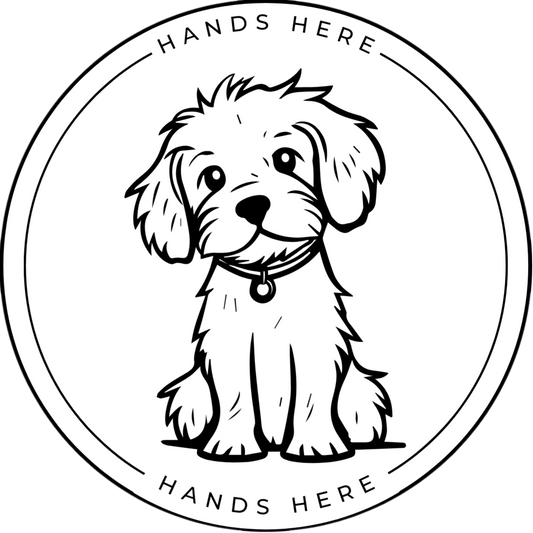 Dog Decal - A - Hands Here