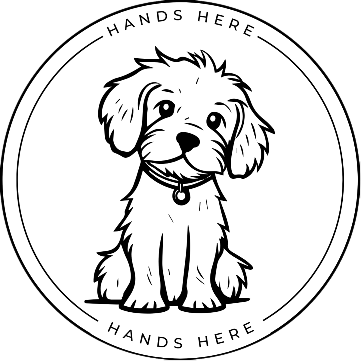 Dog Decal - B - Hands Here