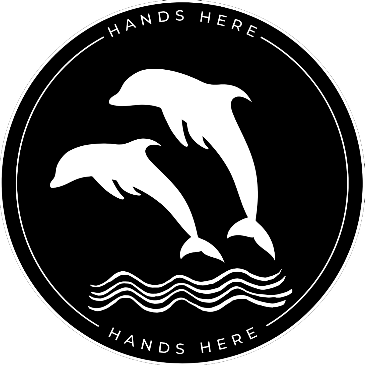 Dolphin Decal - A - Hands Here