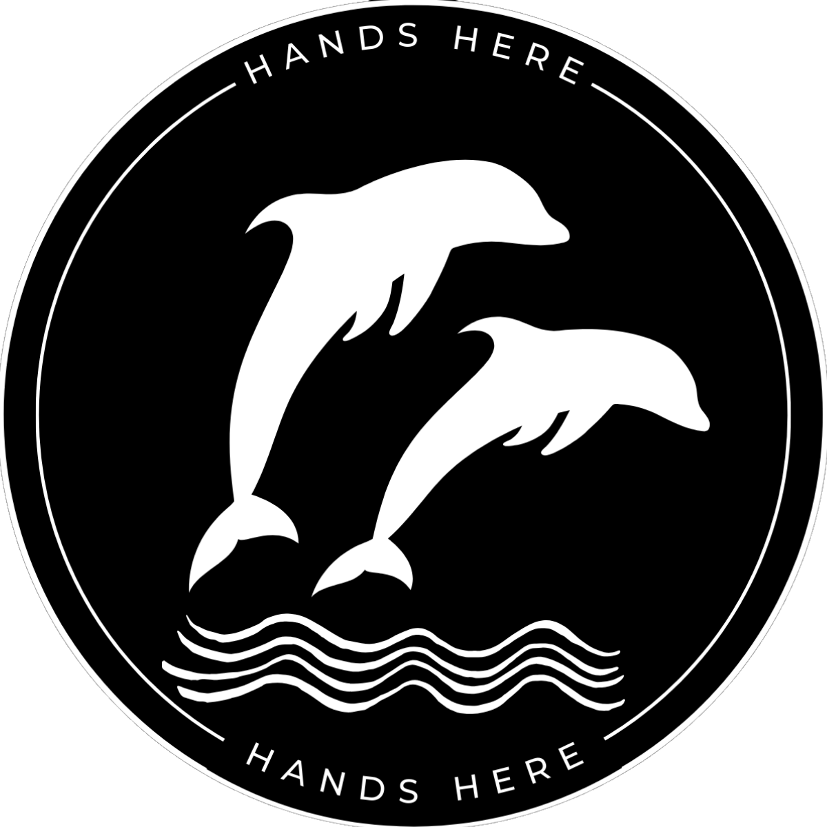 Dolphin Decal - B - Hands Here