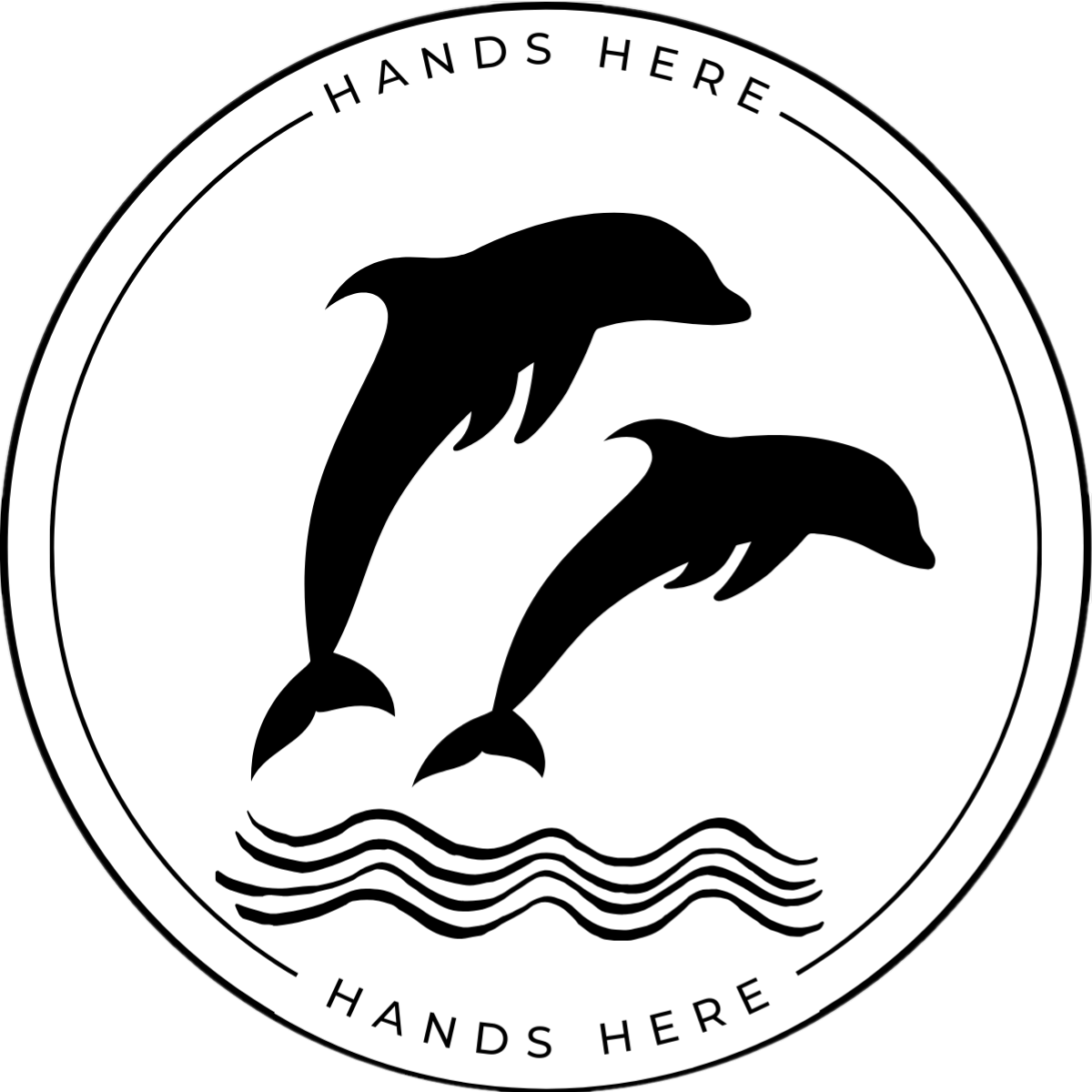 Dolphin Decal - B - Hands Here