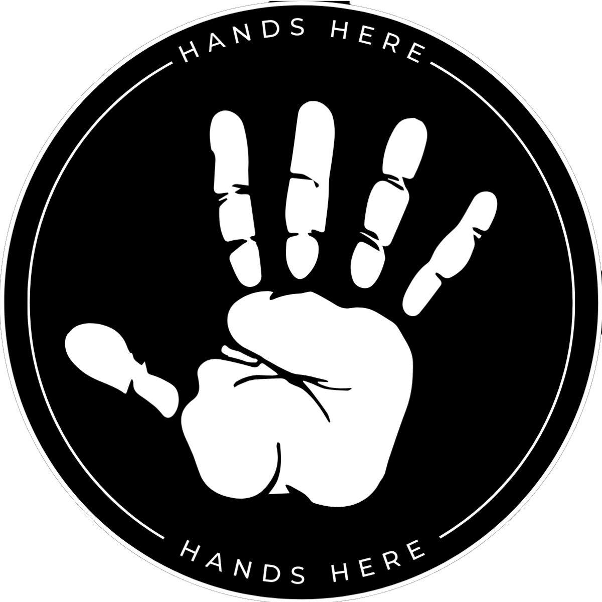 Handprint Decal - A - Hands Here