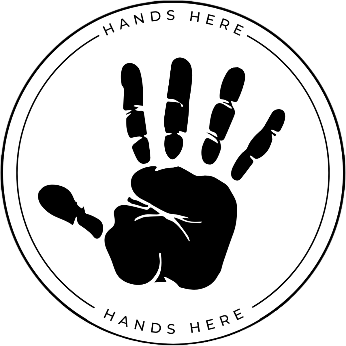 Handprint Decal - A - Hands Here