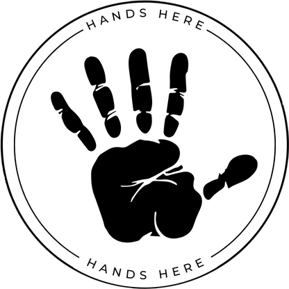 Handprint Decal - B - Hands Here