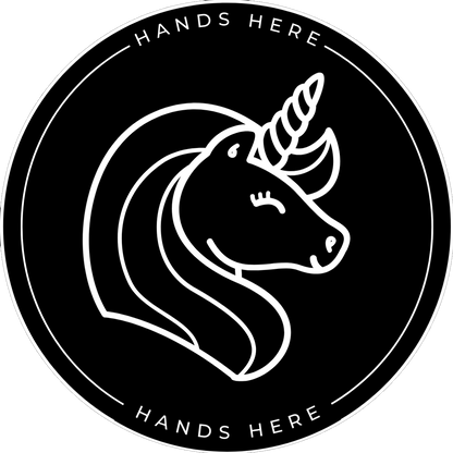 Unicorn Decal - B - Hands Here