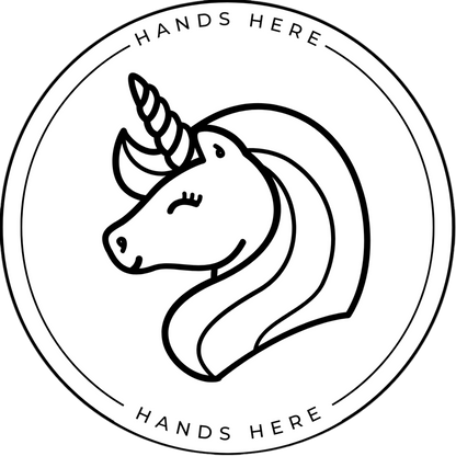 Unicorn Decal - A - Hands Here